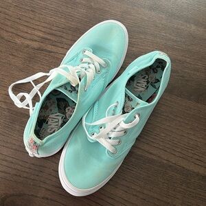 Teal and floral Vans size us women size 10